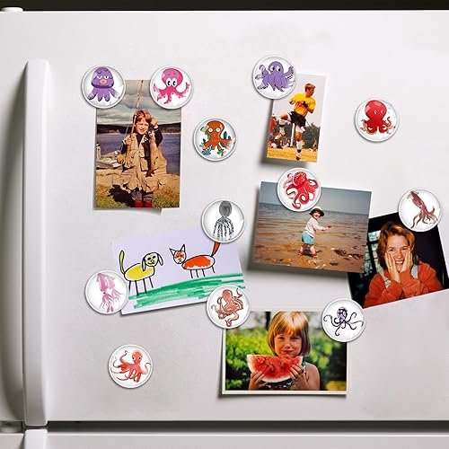 Miniatura 6 de Imanes de vidrio fuertes para refrigerador, 12 imanes decorativos para nevera, decoración encantadora para el hogar, cocina, oficina, pizarra blanca
