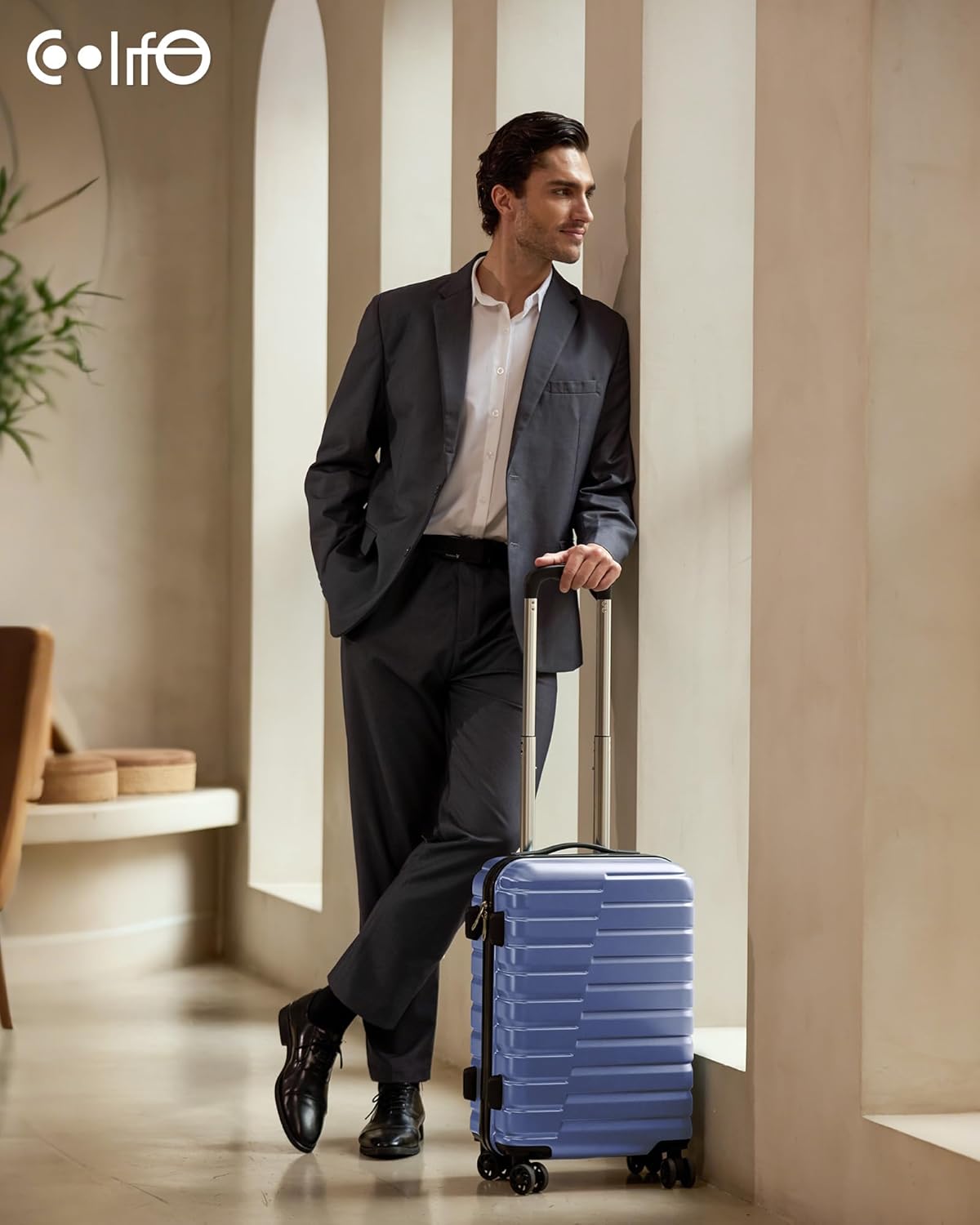 Coolife Carry On Luggage Airline Approved with Spinner Wheels, Hard Shell Suitcase TSA Lock Lightweight Travel Luggage 20-inch,Blue - Image 7