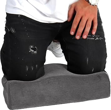 Kneeling Pad Comfort Memory Foam - Extra Thick Knee Cushion Floor Sitting for Work, Mechanics, Construction, Gardening, Yoga, Bath Kneeler for Baby Bath -Provide Support for Knees & Elevation Gray