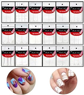 GBSTORE 18 Sheet 22 Different Design French Nail Art Sticker ,Nail Art Designs Stencils Manicure Tip Guides Stickers DIY S...