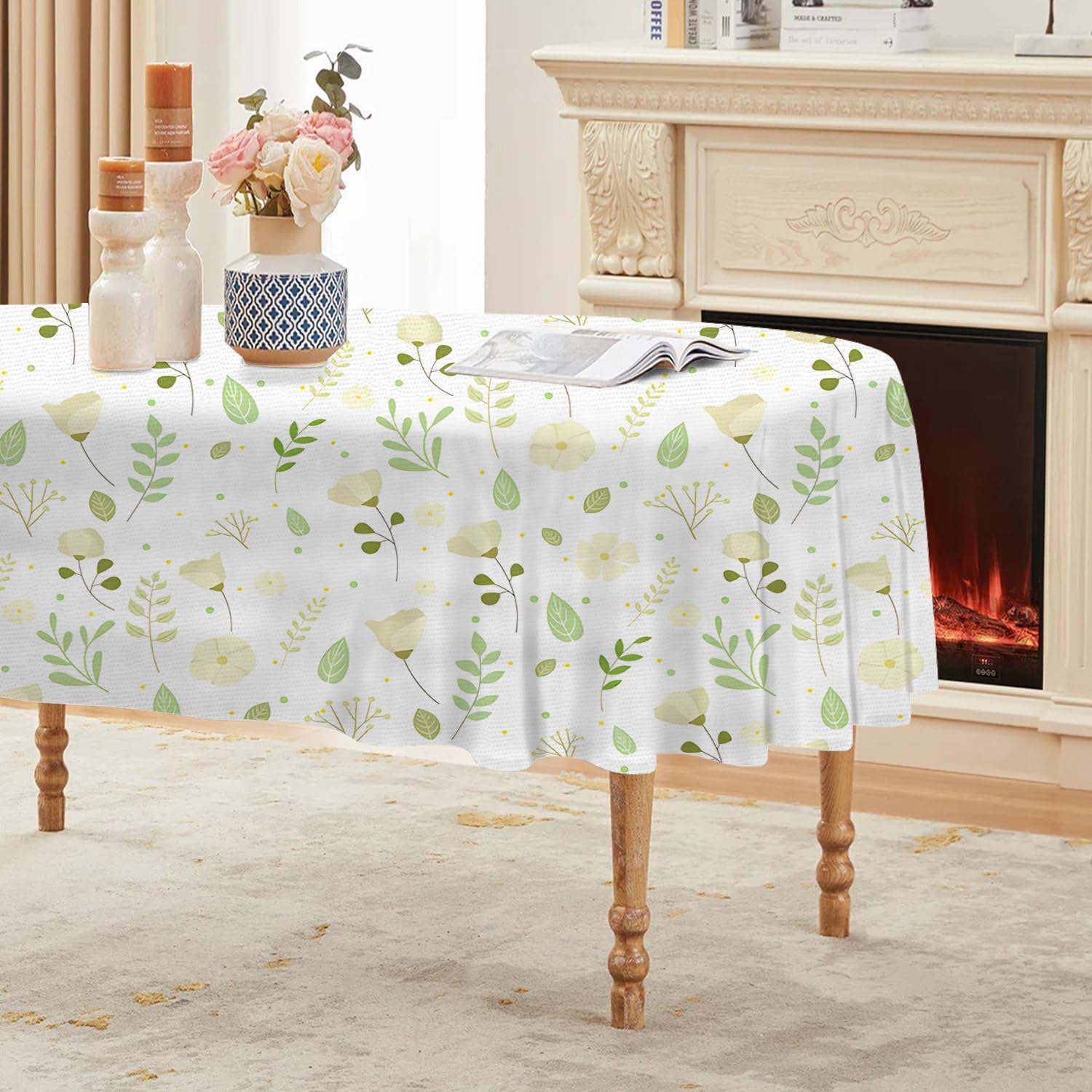 Nappe ovale jaune anti-tache pour éliminer les corvées de lavage