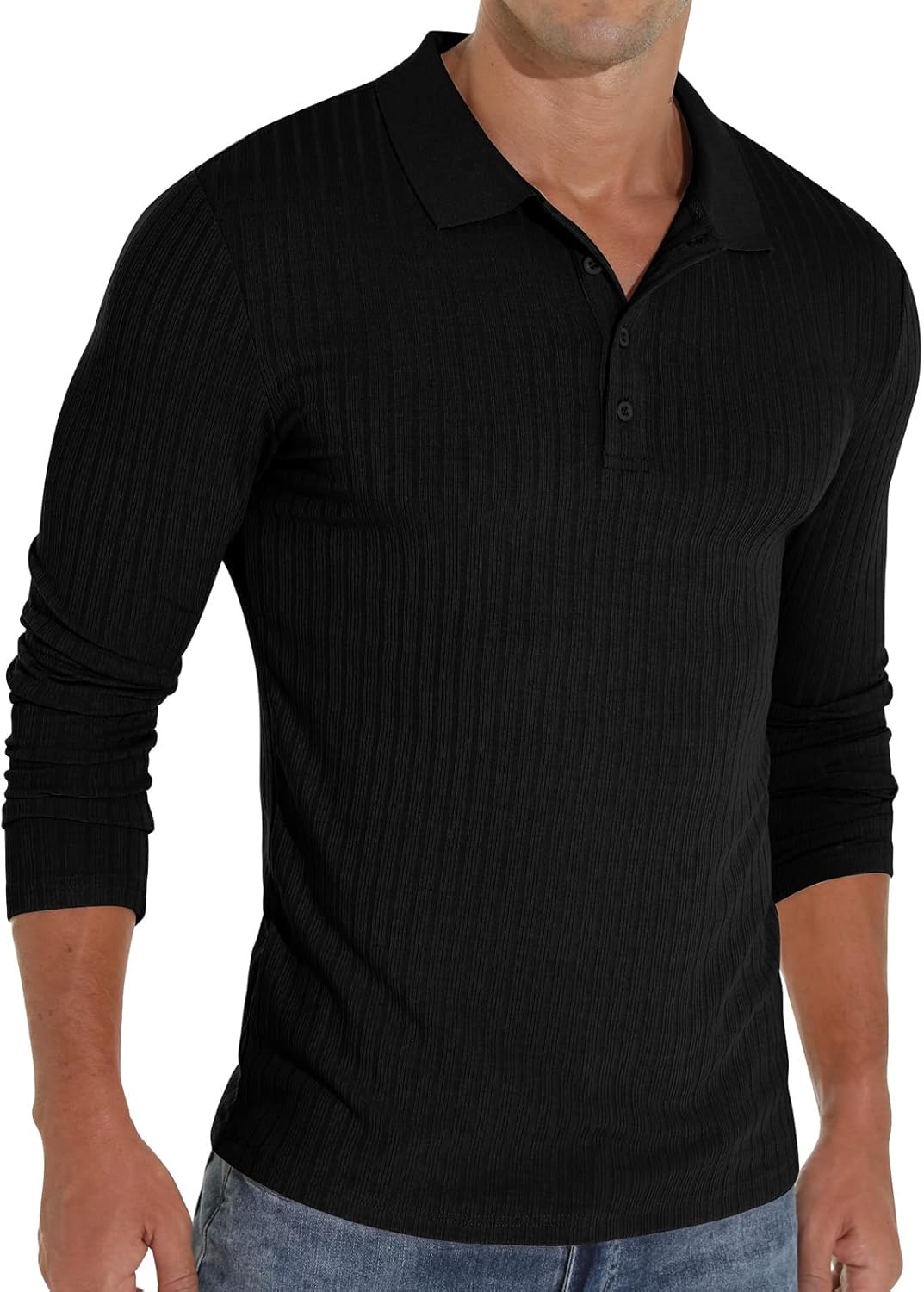 Askdeer Men's Polo Shirts Long/Short Sleeve Slim Fit Casual Shirts Classic Stretch Polo T Shirt Golf Shirts - Image 3