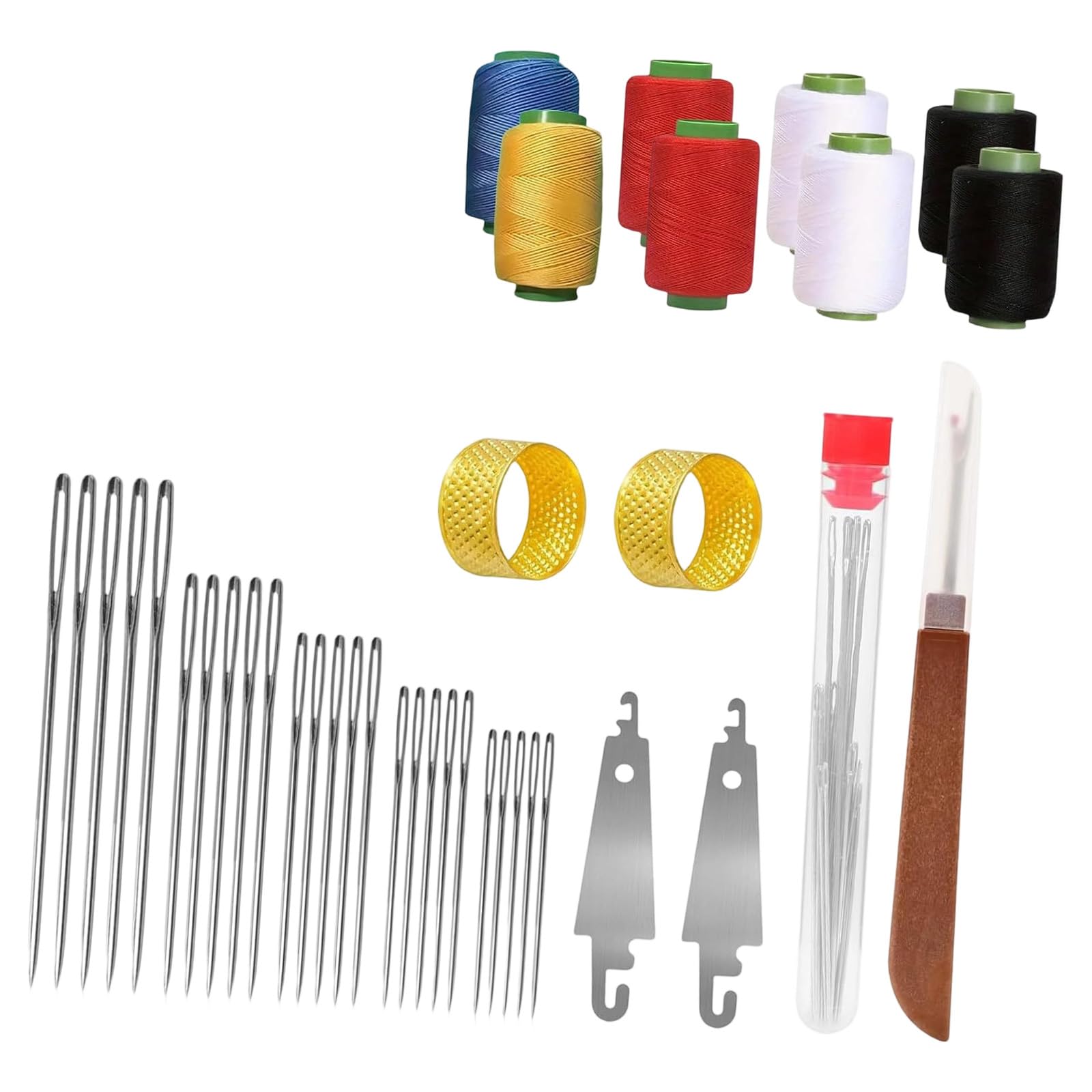 Rusts Resistant Sewing Needle Set for Jeans Canvas and Various Craft Project Enhanced Threading Tool Sewing Set Travel