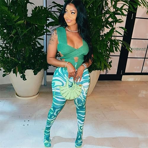 Miniatura 4 de Atyfuniby Mallas estampadas para mujer, mallas de malla transparente, mallas de calle