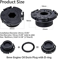 Vista 3 de 8 piezas de tapón de drenaje de bandeja de aceite del motor con sello de anillo en O 11137605018 Compatible con BMW 228i 320i 328i 428i 528i X1 X3