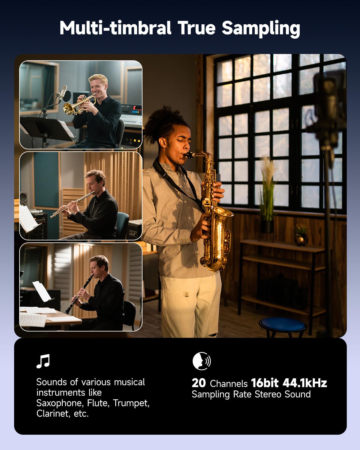 Eastar Digital Woodwind Electric Saxophone for Beginners, 27 Tones, Silent Practice, Hi-Fi Speaker, Adjustable Airflow, Reverb Effect, Rechargeable Battery, MIDI, BT Support, EDA-100