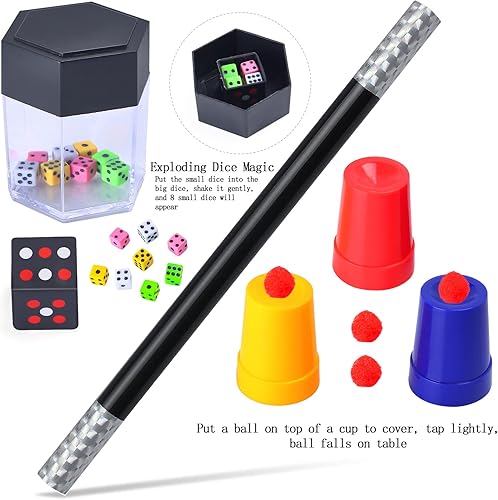 Miniatura 3 de Accesorios de disfraz de mago, juego de simulación, sombrero, varita, guantes blancos, trucos de magia, juguete para niños