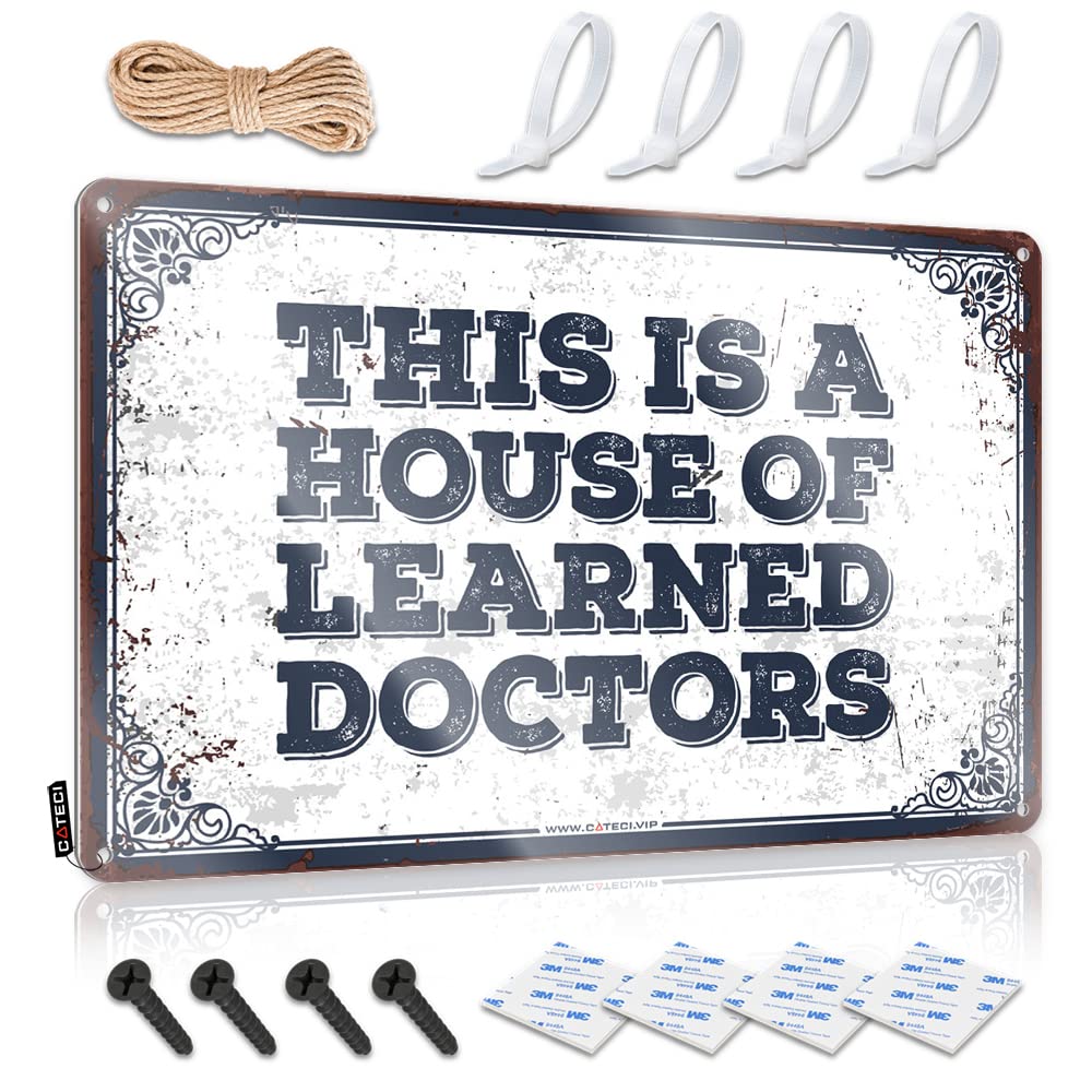 Pgmh Men's One Color Home Decor For This Is A House Of Learned Doctors Sign In Home Bar Signs Decaor Sign(20X30cm)