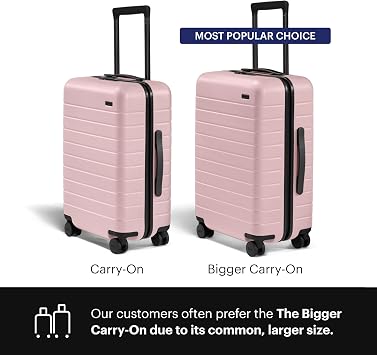 Away Bigger Carry-On Luggage - 23-Inch Lightweight Hardside Suitcase with 360 Spinner Wheels, Interior Compression System, TSA-Approved Lock - Blush Pink