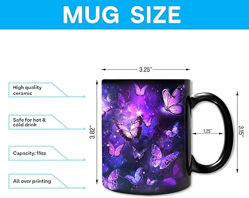 Vista 67 de Hyturtle Taza de café personalizada de mariposa para niñas y mujeres, regalos de cumpleaños y Navidad para amantes de las mariposas, regalo