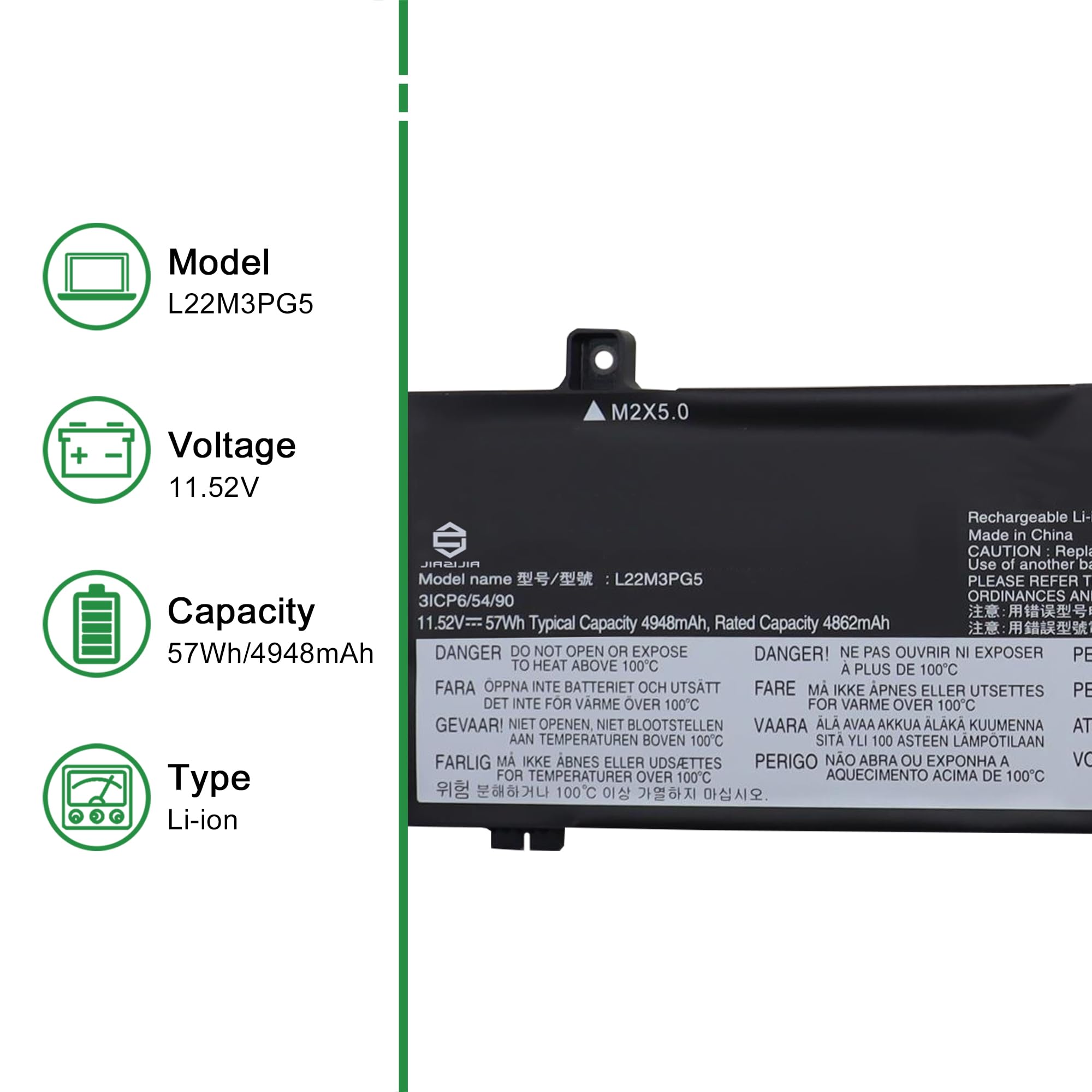 Amazon.com: JIAZIJIA L22M3PG5 Laptop Battery Replacement for