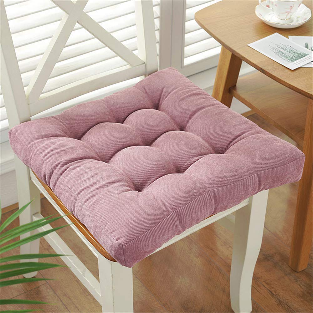 Coussin de siège en velours côtelé rose 50x50 cm pour chaise