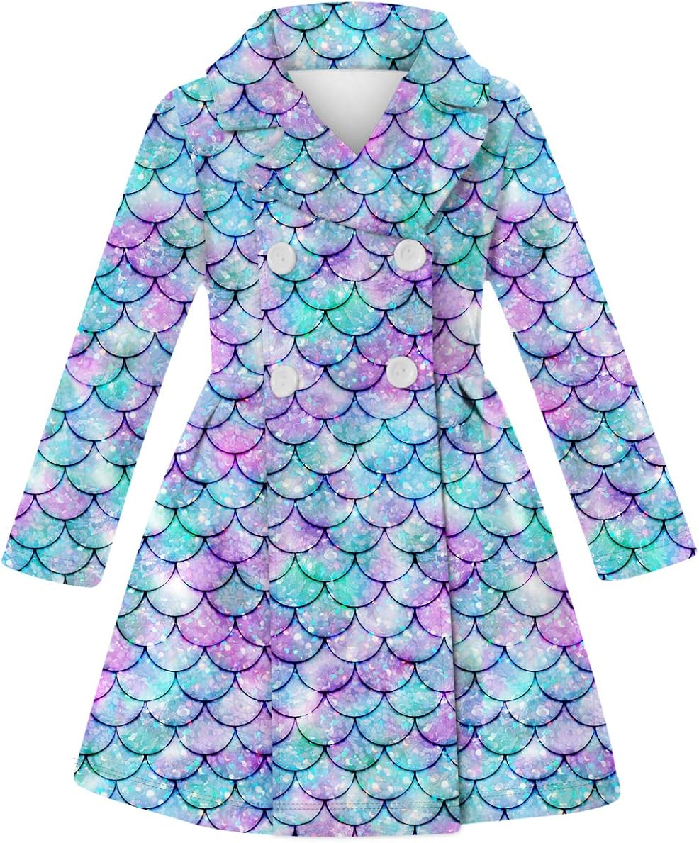 UNICOMIDEA Girls Wool Jacket Cute Long Coat for Little Girls Breasted Dress Coat Fall/Winter Overcoat for 6-11 Years Old
