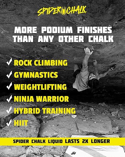 Miniatura 8 de SPIDER CHALK Tiza líquida para levantamiento de pesas Extreme Grip de 8 onzas, fabricada en los Estados Unidos, grado de laboratorio para