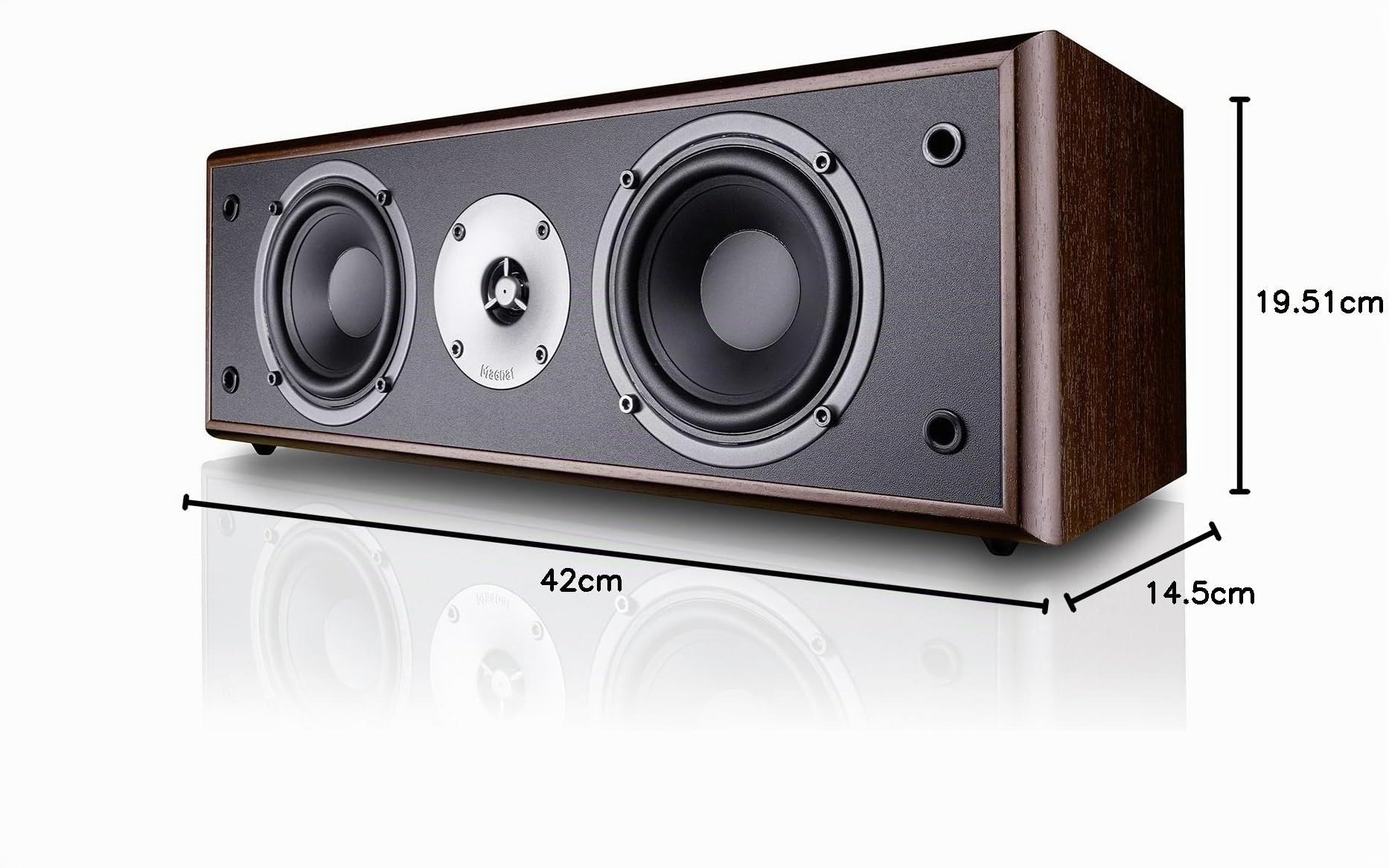 Magnat Monitor Supreme 252 I Centerlautsprecher mit hoher Klangqualität I Passiv-Lautsprecherbox für anspruchsvollen HiFi-Sound | 1 Stück, Farbe:Mocca