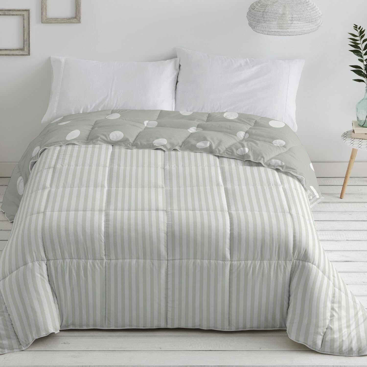 Burrito Blanco | Edredón Comforter | Cama de 80-90cm. (+Medidas Disponibles) | Diseño 263 | Color Menta (180x270 cm)