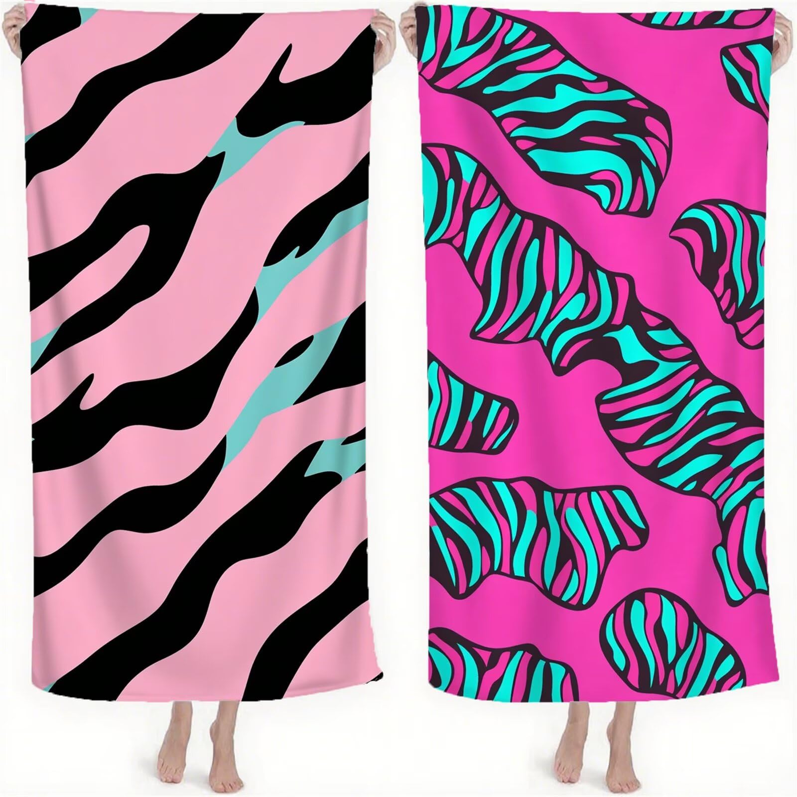 Serviette de Plage XXL 80x180 cm Anti Sable et Séchage Rapide mikrofibra Drap de Plage Serviette de Bain Grande Taille Drap de Bain pour Homme Femme Voyages Natation Camping Pique Nique Rose S-744