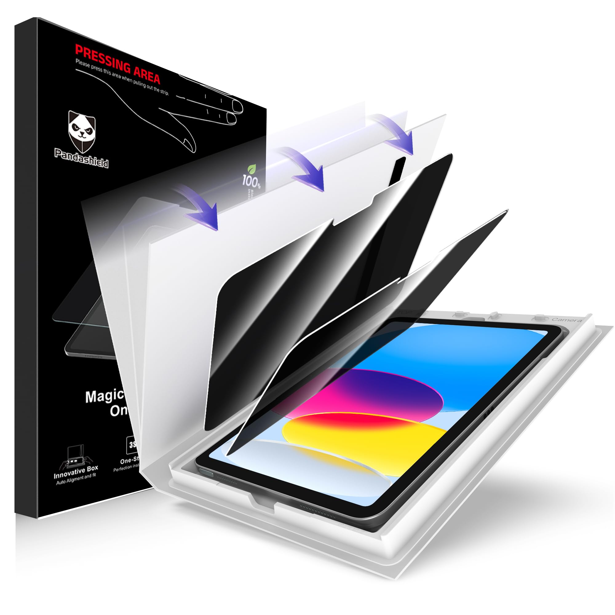 PandaShield 2-Pack Privacy Screen Protector for iPad 11th/10th Generation