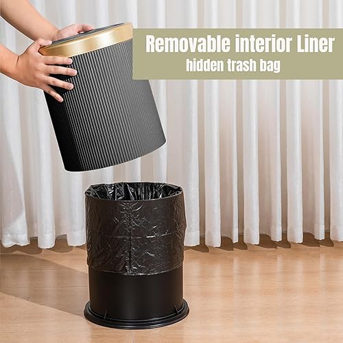 Miniatura 5 de UFALFA - Cubo de basura automático para baño con tapa, 2.8 galones con sensor de movimiento, cesta de basura moderna inteligente, sin contacto para