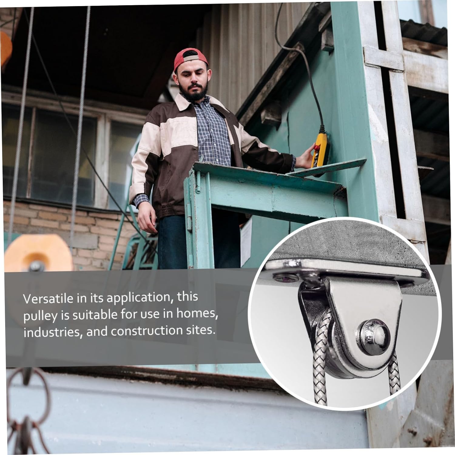 Mobestech 8sets Stainless Steel Pulley Blocks Cable Pulley Wheels Ceiling Mount for Wire Rope Quiet Operation Heavy Duty