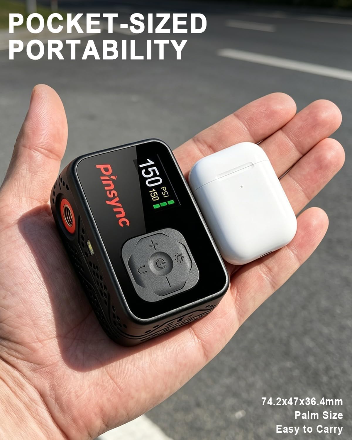 Mini Electric Bike Pump - 17s Fast Inflation -5