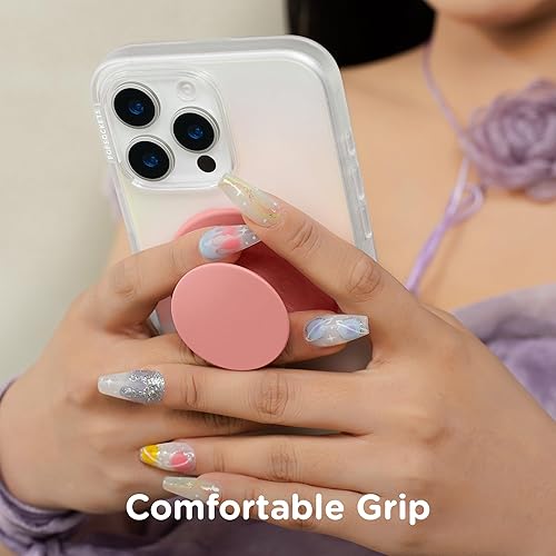 Vista 16 de PopGrip de PopSockets: Agarre y soporte para teléfono, plegable, parte superior intercambiable, blanco sobre negro