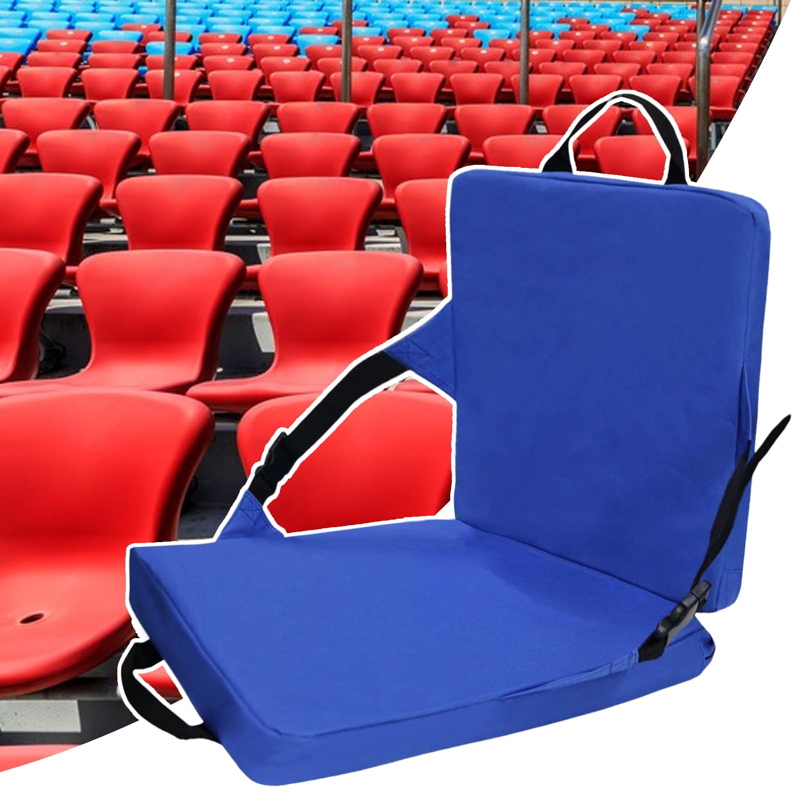 Generico Sedia da stadio, sedie gradinate con schiena - Bleacher Cushion,Cuscino per esterni per pavimenti leggeri per concerti di calcio da baseball gite in campeggio in barca da picnic in barca