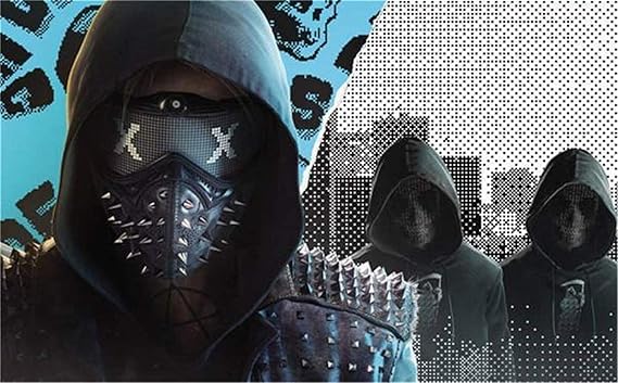 Amazon Co Jp ウォッチドッグス2マスクマーカスレンチプラスチックリベットマスクのユニセックス アダルトコスプレハロウィンパーティーcosumeストリートマスカレードデスマスククール おもちゃ