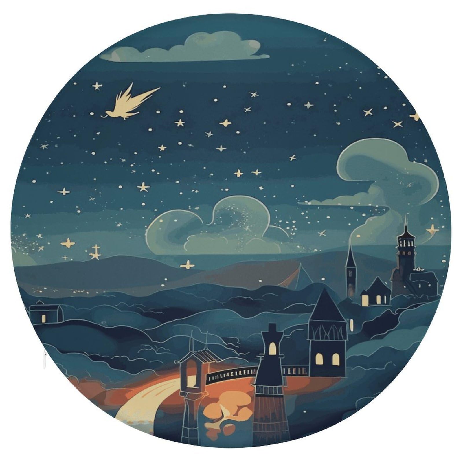 Wsoihfec Style Magical Nights Seat Cushion Round Chair Pad