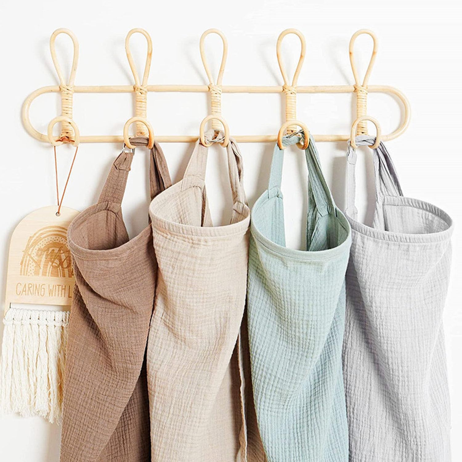 Stillabdeckung, Privatsphäre, Baumwolle, Stilltuch, Poncho, 360 Grad, atmungsaktiv, bequem, Stillabdeckung mit verstellbaren Trägern, Stilldecke (Khaki)