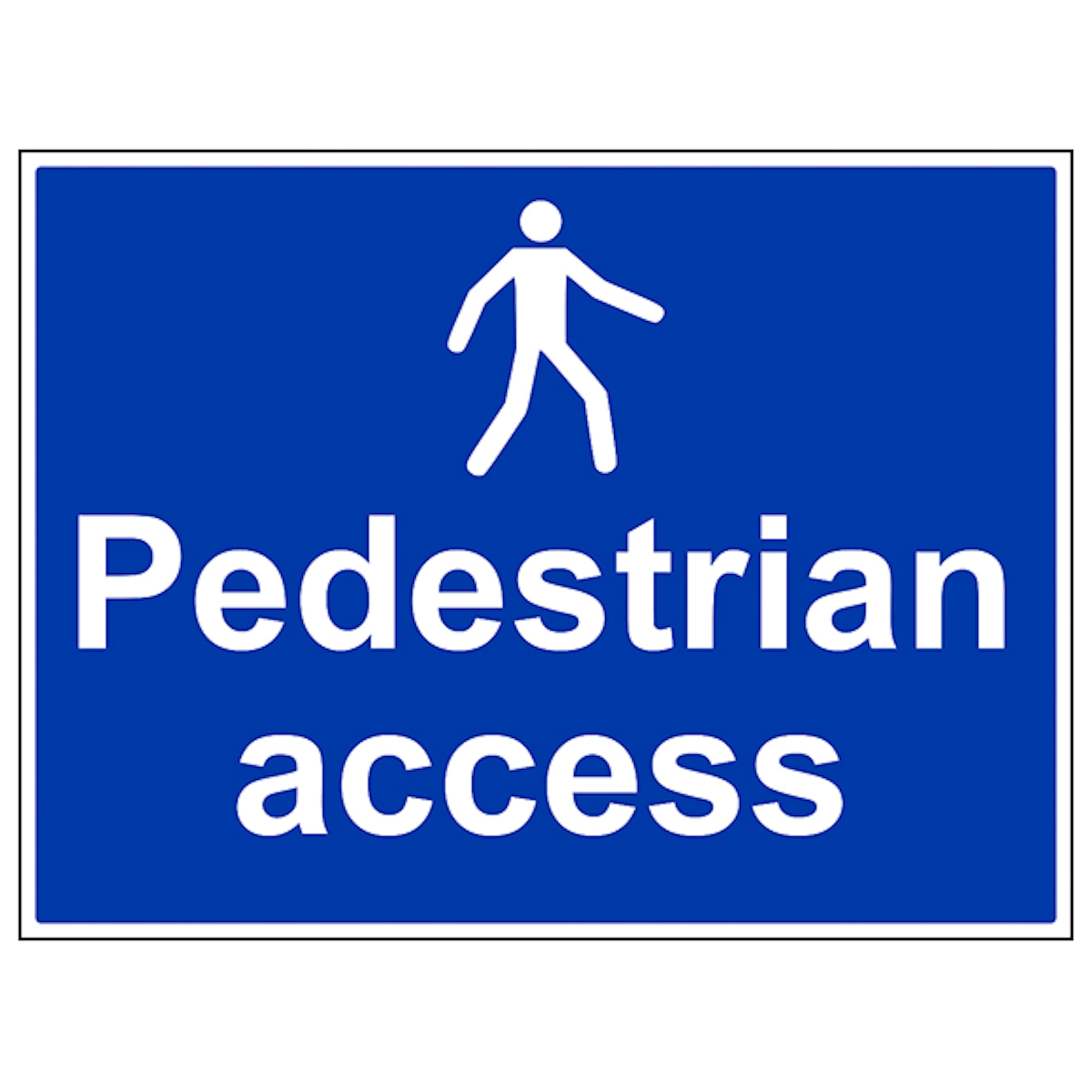 V Safety Pedestrian Access - Large Landscape 400 x 300 mm - 3mm Aluminium Composite Safety Sign