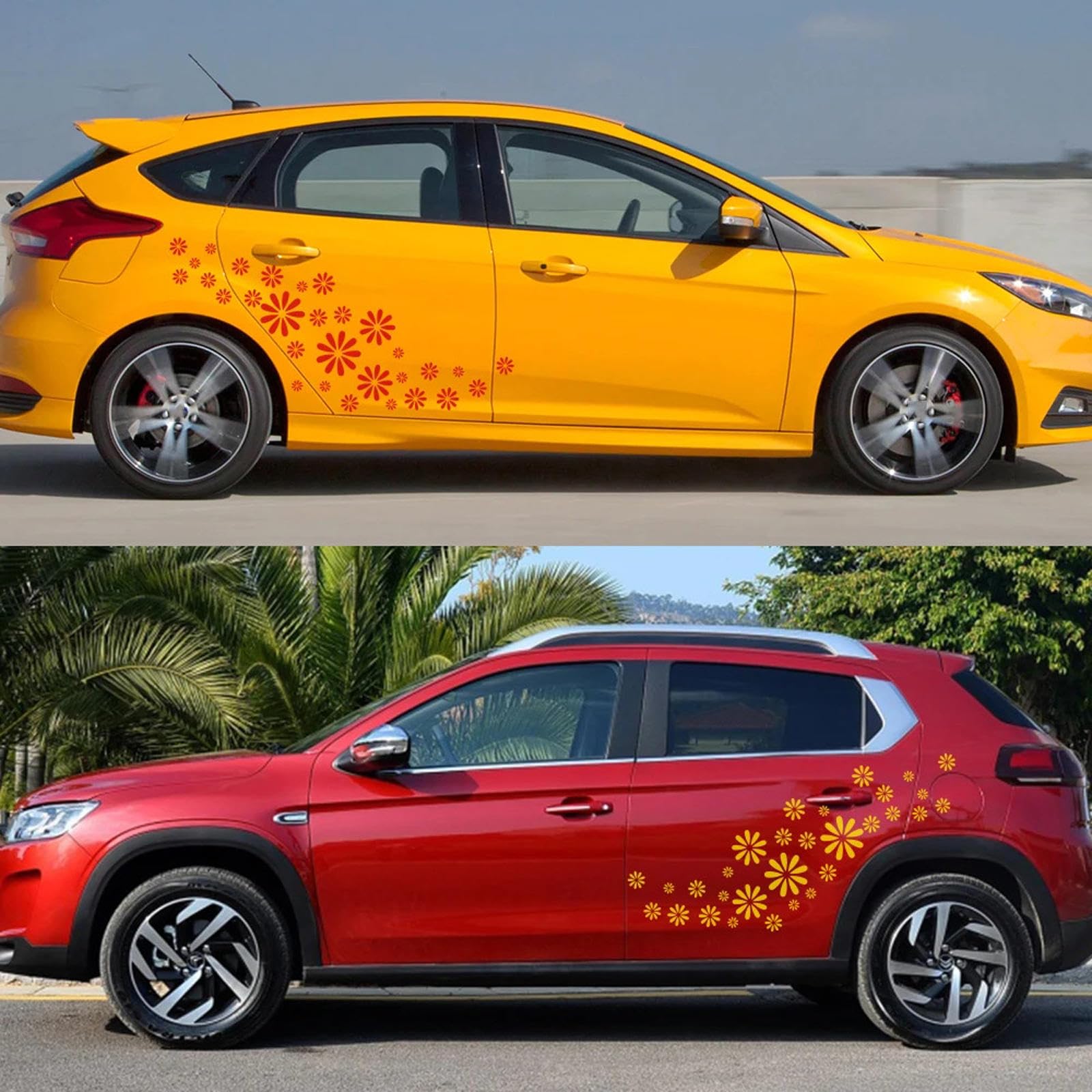 Flower Graphics DIY Winylowe naklejki samochodowe, pasujące do Audi VW Ford BMW Toyota Peugeot Mercedes Benz Renault Universal Tuning