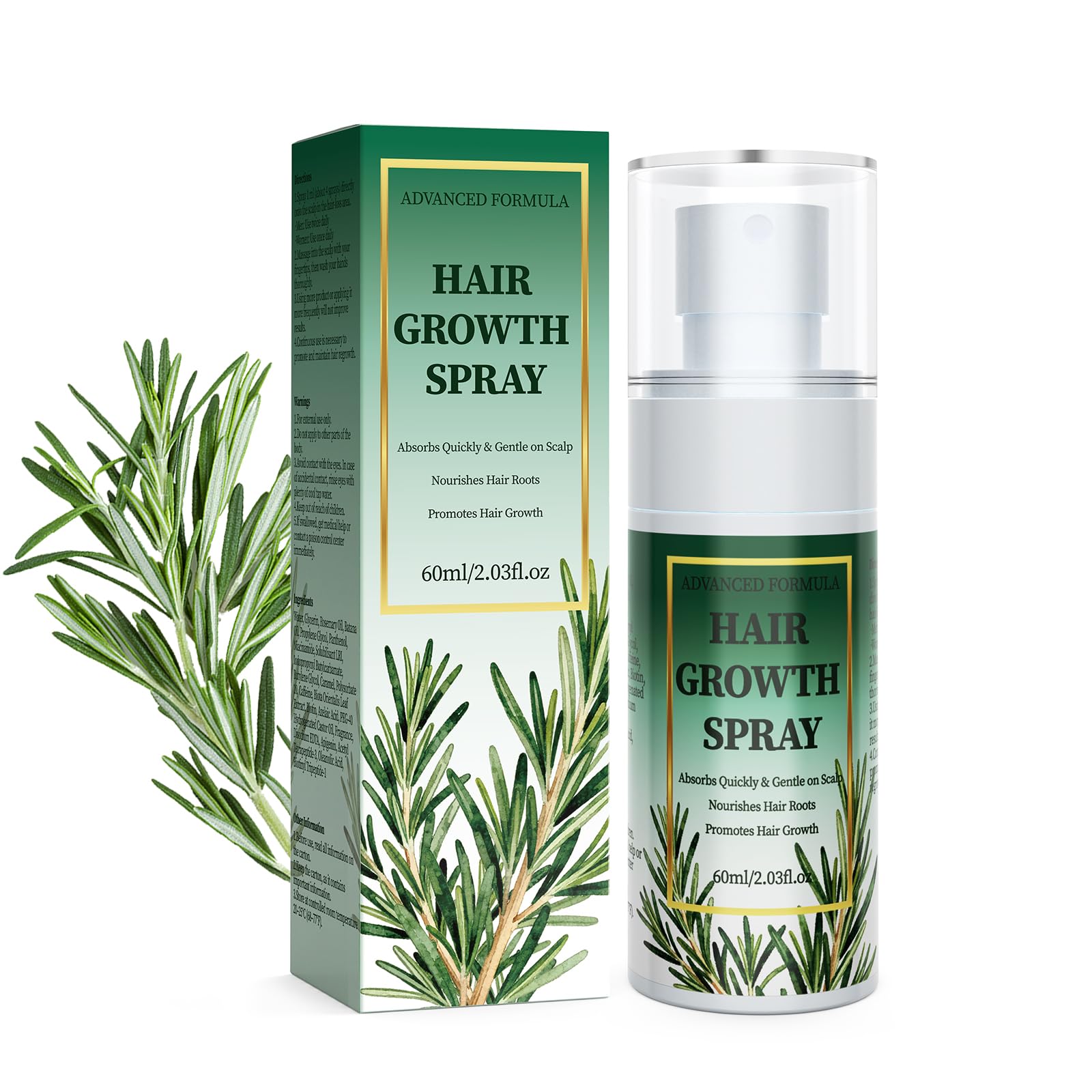 Haarwachstum Serum Beschleunigen, Hair Growth Serum Spray, Haarausfall Verhindern, MäNner / Frauen, mit RosmarinöL Batana öL FüR Haar, Vegane Haarprodukte, Alle Haartypen