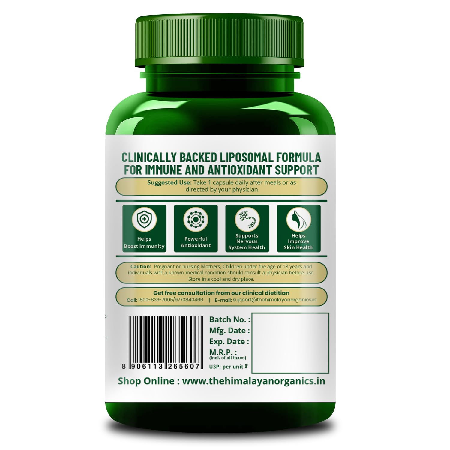 Vlado's Himalayan organic Liposomal Zinc With Vitamin C Supplement | Digestive Health | Improve Iron Absorption | Double Antioxidant & Immune Support - 10 Veg Capsules