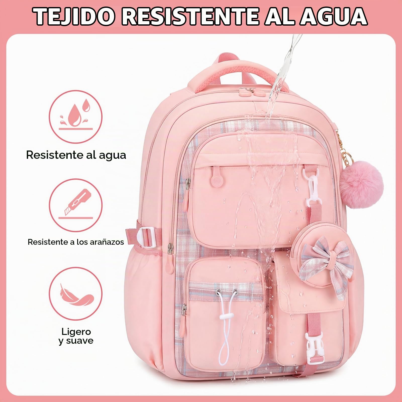Amythe Mochila Niña 1°-5° Primaria con Bandas Reflectantes