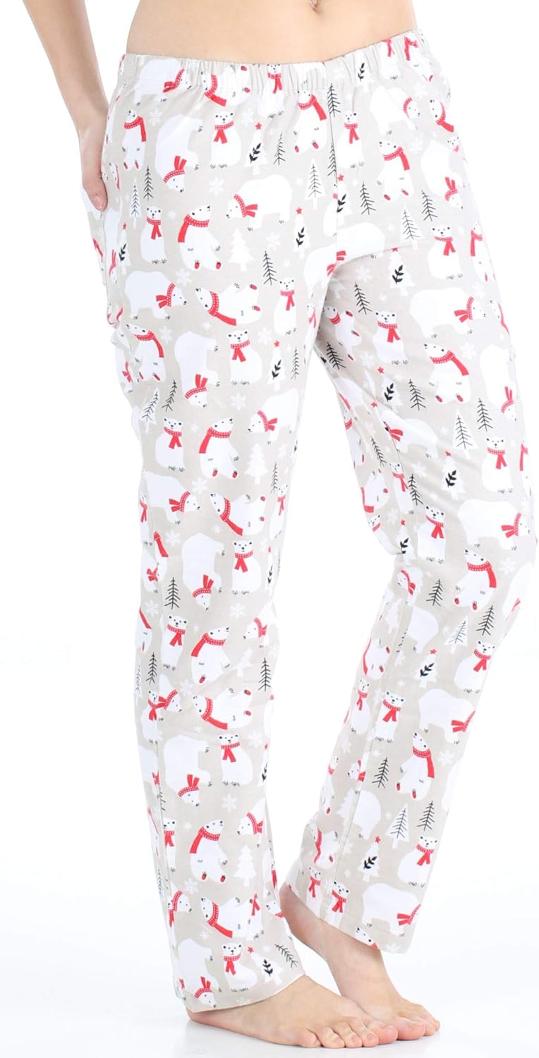 PajamaMania Women's Cotton Flannel Long Sleeve Button-Down Pajamas PJ Set - Image 3