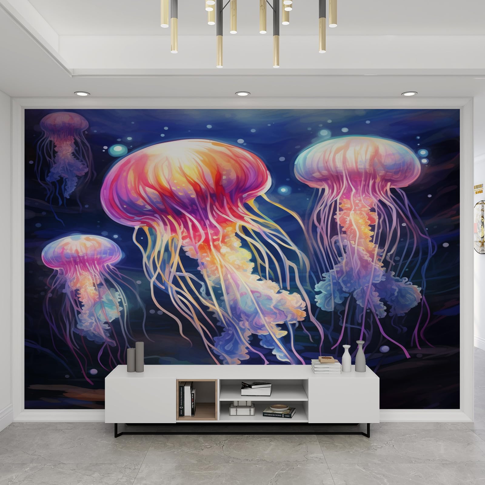 Peinture à l'huile Méduse grand format pour comptoirs durables