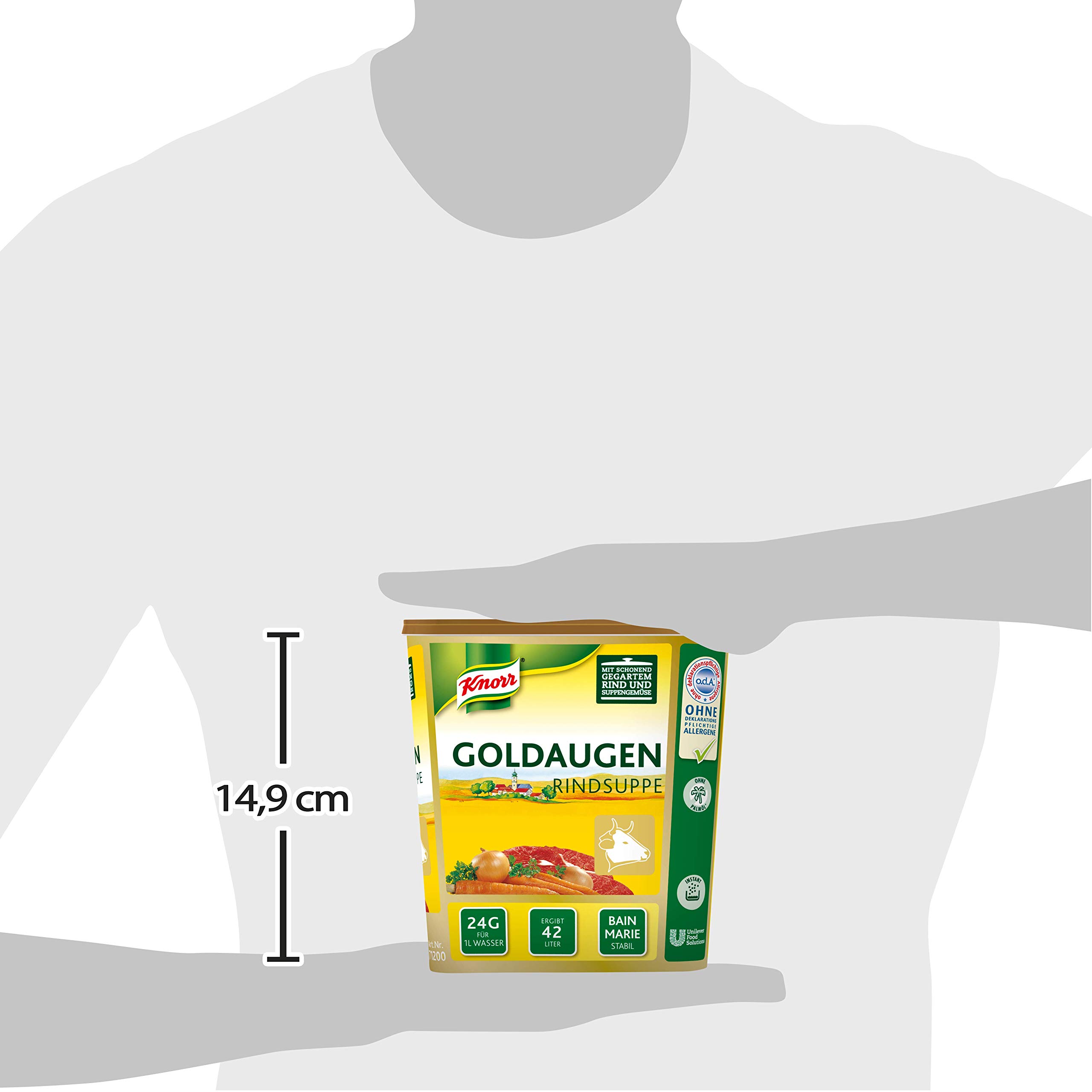 Knorr Goldaugen Rindsuppe (vielseitig anwendbare Rinderbrühe, authentischer Geschmack und idealer Suppenspiegel) 1er Pack (1 x 1 kg)