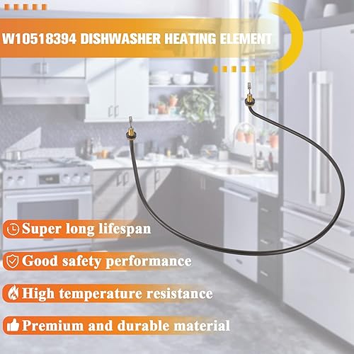 Miniatura 3 de W10518394 Repuesto de elemento calefactor para lavavajillas Whirlpool Kenmore Maytag Amana, compatible con 8194250 8563007 8572861 W10134009