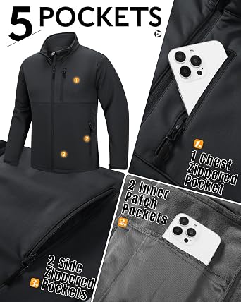 Outdoor Ventures Men's Waterproof Softshell Jacket Warm Golf Outerwear