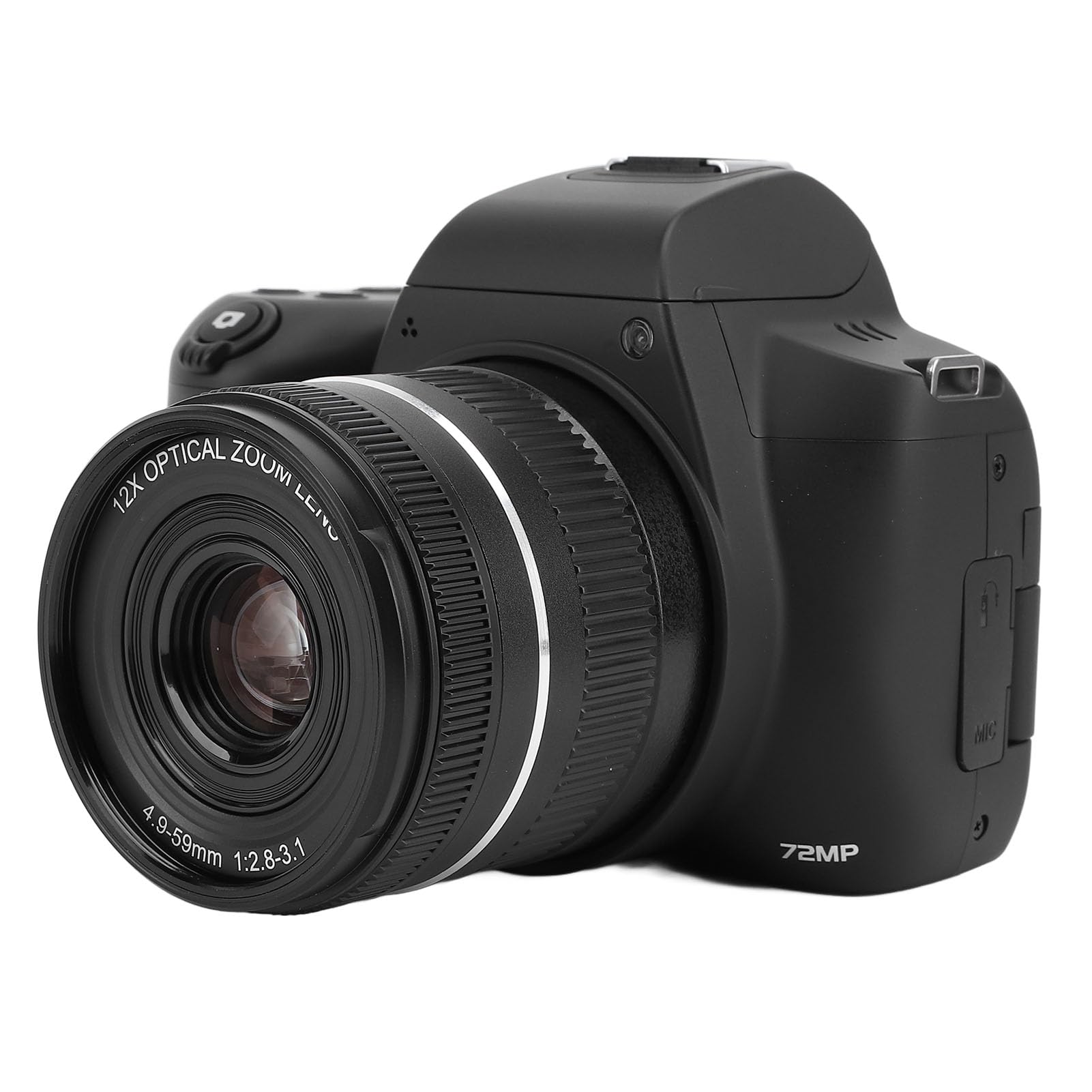 Fotocamera digitale 4K per fotografia, autofocus Vlogging fotocamera con obiettivo telescopico 3 pollici IPS schermo, 72 MP HD 12x zoom digitale micro fotocamera SLR per principianti di viaggio