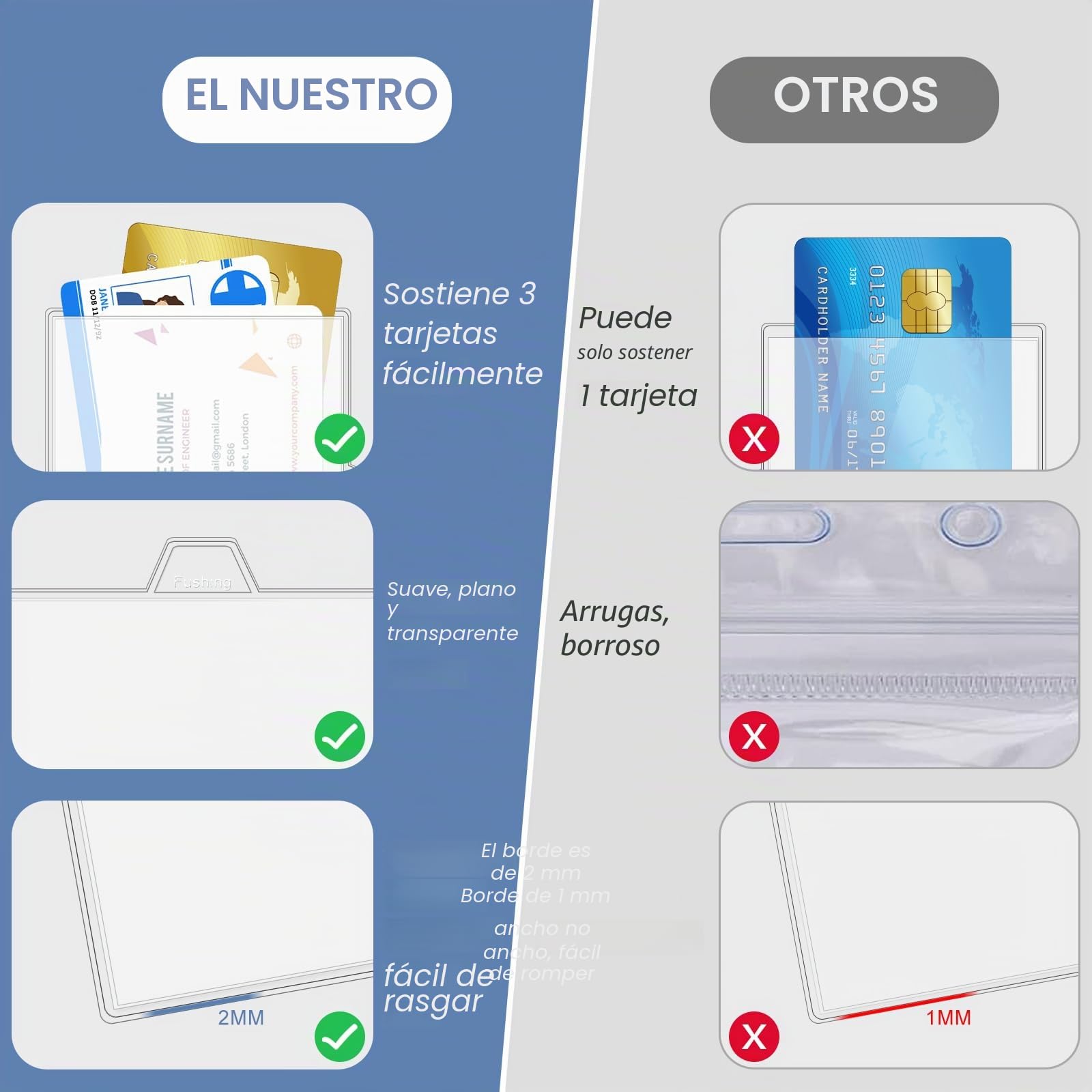 Fushing - Portatarjetas de identificación con clip, 40 soportes de plástico transparente con clips para tarjetas de identificación de 7,6 x 10,2 cm (3 x 4 pulgadas) para tarjetas de nombre