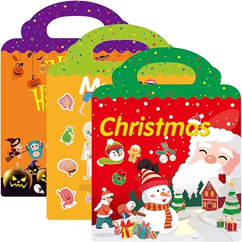 Libros de calcomanías A2B que mejoran las habilidades motoras finas, reutilizables y lindas, libro de actividades de desarrollo de creatividad,