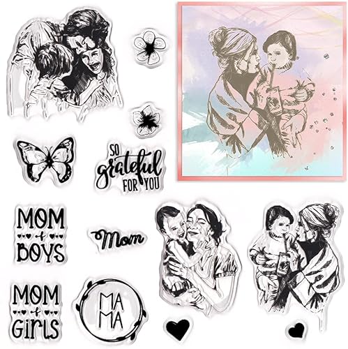 Miniatura 6 de Sellos transparentes para hacer tarjetas, bendiciones, palabras de amor, sello transparente para el día del padre, sellos de silicona transparente