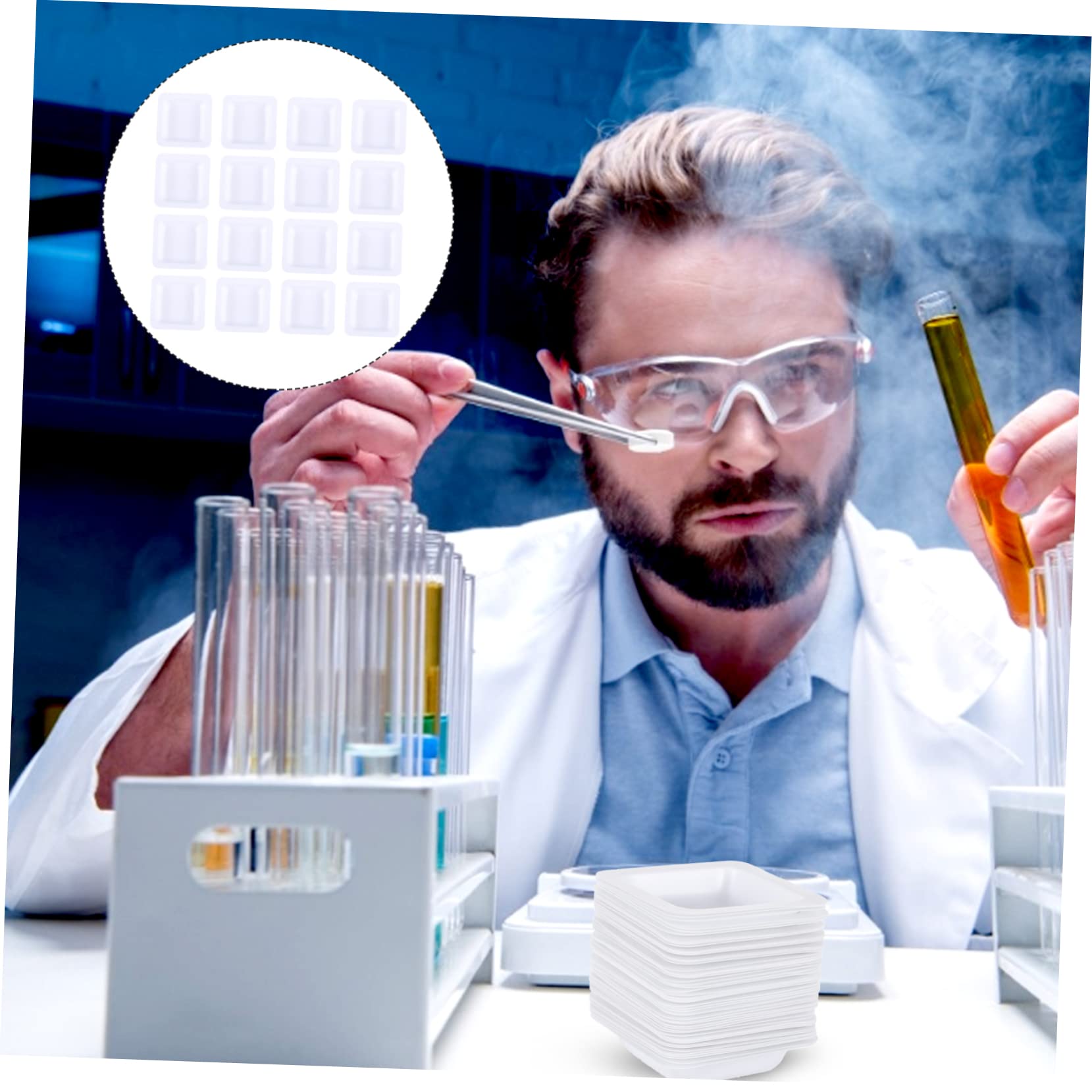 HOMOCONO 3sets Anti-Static Weighing Tray for Scale 7ml Dosing Container Measuring Bowl for 50pcs*3