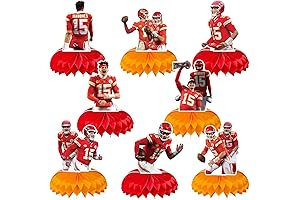 8Pcs Football Birthday Party Supplies, City of Kansas Table Decorations