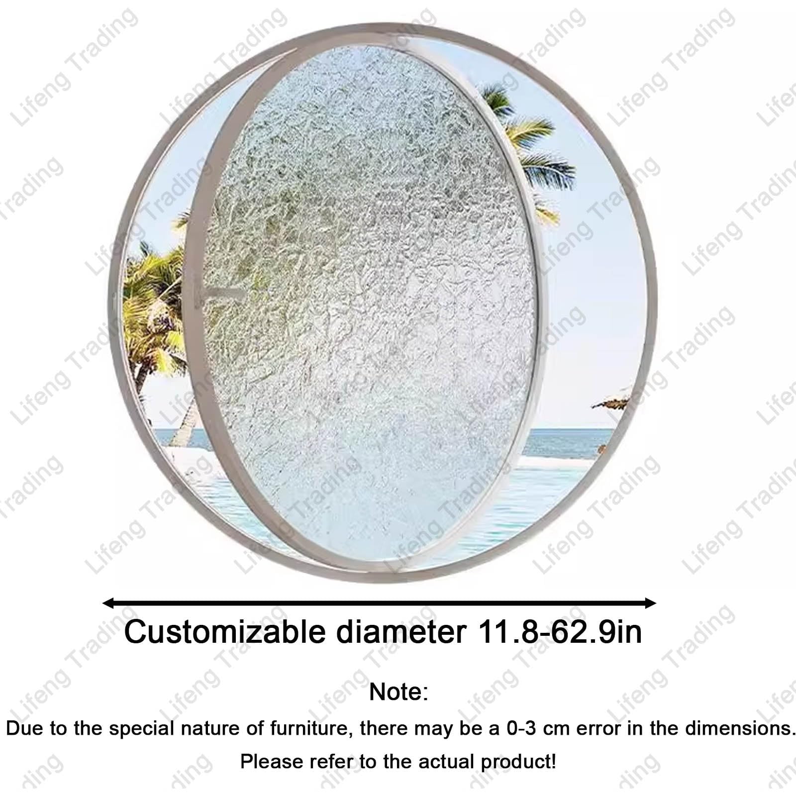 Ventana abatible de cristal templado giratorio de 360° con asa, ventilación interior para cocina, tamaños ajustables, 40-100 cm, diseño moderno (blanco transparente, 50 cm)