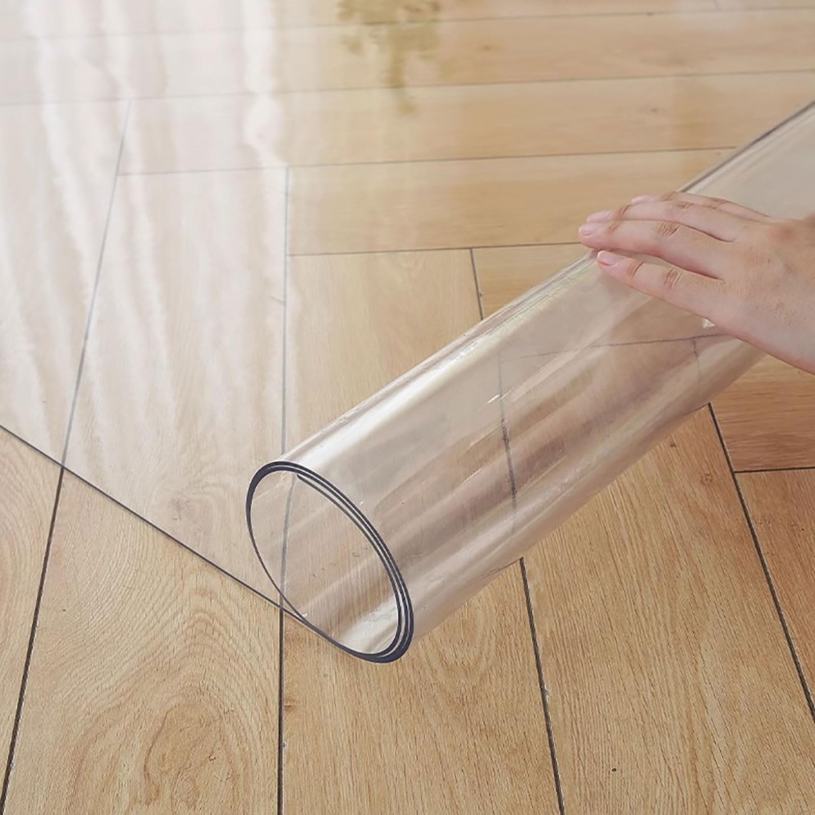 PVC Bodenschutzmatte Bürostuhl Transparent 1mm 1,5mm 2mm 3mm Dick Bürostuhl Unterlage Antirutsch Schreibtischstuhl 30 40 60 80 100 120 130 140 150 160 180cm Breite Für Flurtüren Schlafzimmertüren(3mm)