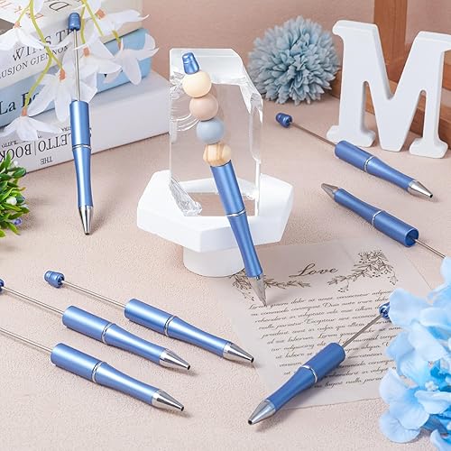 Miniatura 4 de Beadthoven - 20 bolígrafos de plástico con cuentas de tinta negra, para manualidades, suministros de decoración de bolígrafos, oficina, escuela