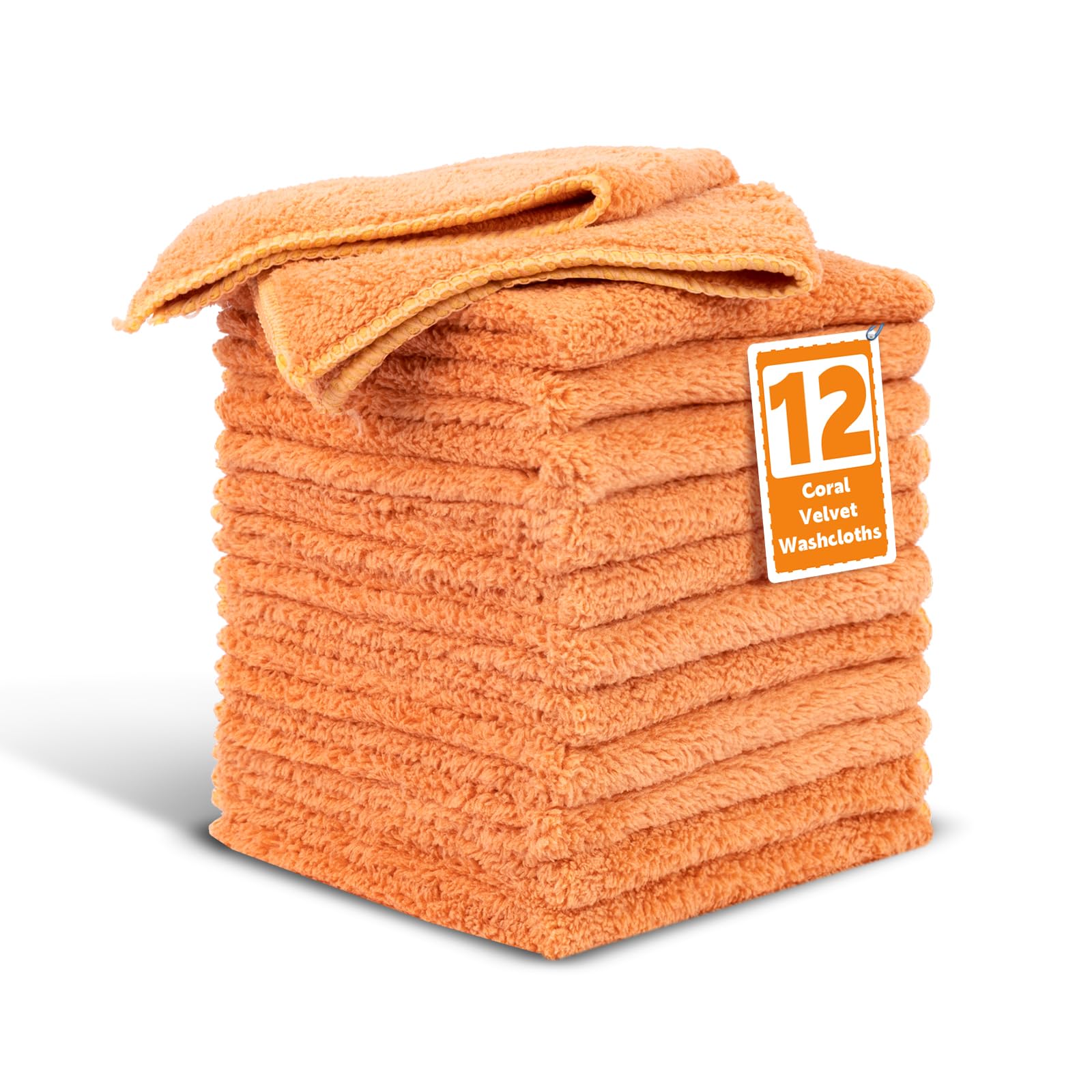TEAWOO Coral Velvet Washcloths - Super Soft & Absorbent -11 TEAWOO Coral Velvet Washcloths - Super Soft & Absorbent -11